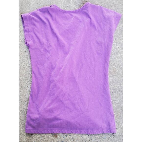 Arizona jeans company ruffle trim tee purple medium 10/12 - Picture 2 of 2